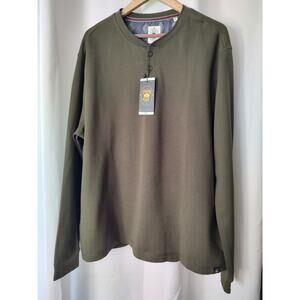 Copper & Oak Supply Olive Long Sleeve Cotton Blend Henley T-Shirt Men's XXL